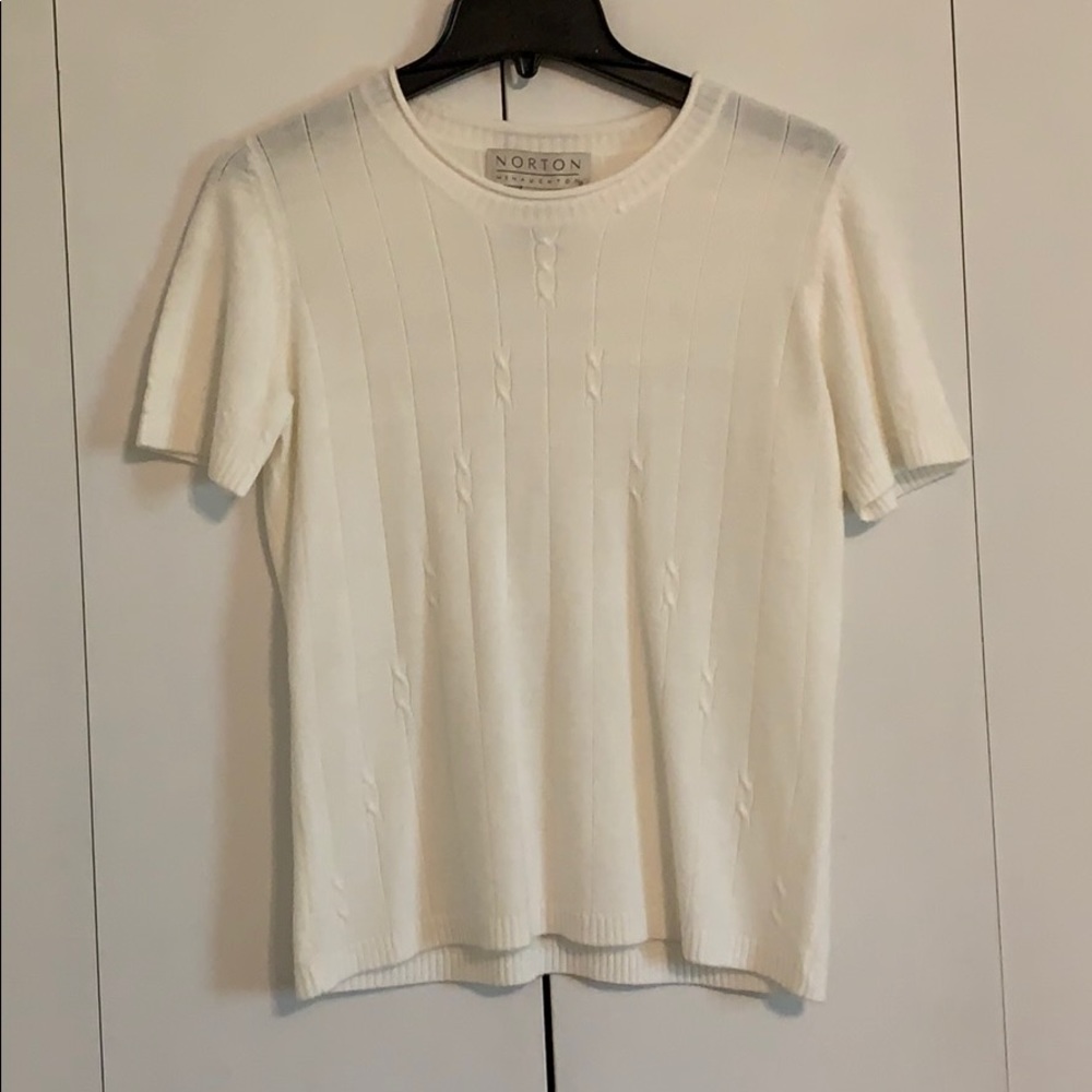 White short sleeve sweater